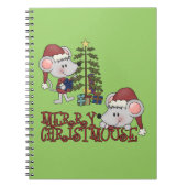 Vrolijke Christmouse met Boom Notitieboek (Voorkant)