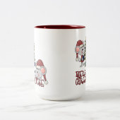 Vrolijke Christmouse met Boom Tweekleurige Koffiemok (Center)