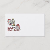 Vrolijke Christmouse met Boom Visitekaartje (Achterkant)