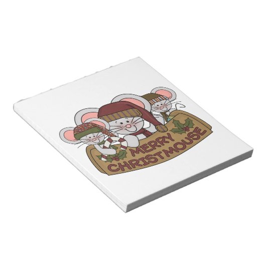 Vrolijke Christmouse Notitieblok (Schuin)