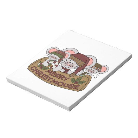 Vrolijke Christmouse Notitieblok (Linkerzijde)