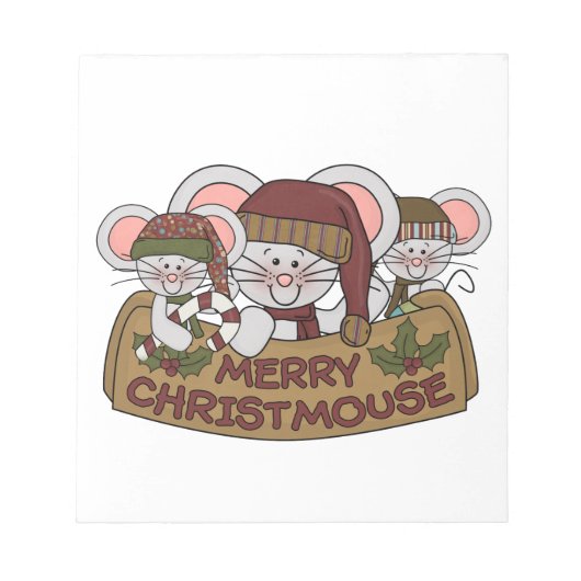 Vrolijke Christmouse Notitieblok (Voorkant)