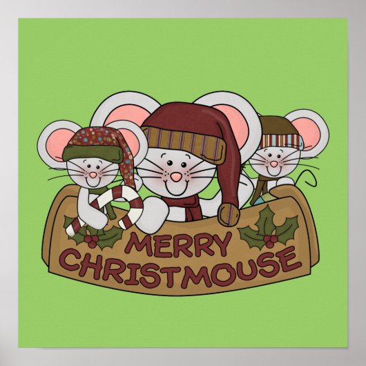 Vrolijke Christmouse Poster (Voorkant)