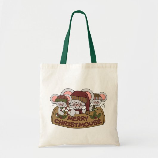 Vrolijke Christmouse Tote Bag (Voorkant)