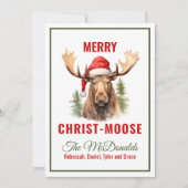 Vrolijke Christus-eland Kerstmis Moose Kalender Feestdagenkaart (Voorkant)