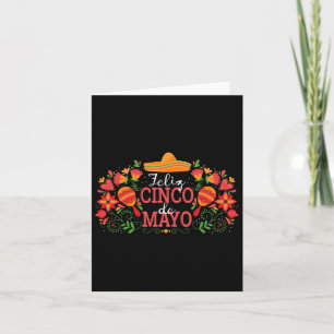 Vrolijke Cinco De Mayo Met Gitaar Cactus Sombrero Kaart