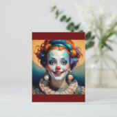 vrolijke clown briefkaart (Staand voorkant)