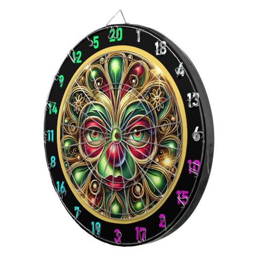 Vrolijke Clown Face met Big Red Nose Dartboard Dartbord (Voorkant Rechts)