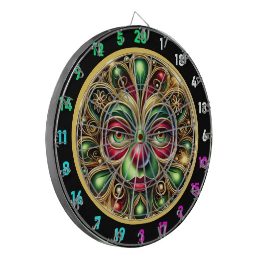 Vrolijke Clown Face met Big Red Nose Dartboard Dartbord (Voorkant Links)