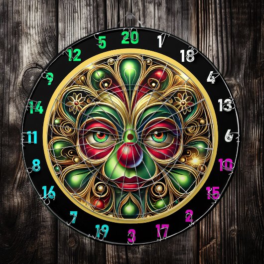Vrolijke Clown Face met Big Red Nose Dartboard Dartbord