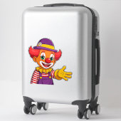 Vrolijke Clown Met Paarse Hoed Sticker (Koffer)