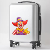 Vrolijke Clown Met Paarse Hoed Sticker (Koffer)