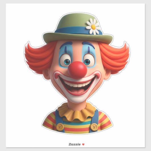 Vrolijke Clown Sticker (Vel)