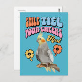 Vrolijke Cockatiel Parrot Briefkaart (Voorkant / Achterkant)