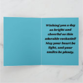 Vrolijke Cockatiel Parrot Kaart (Binnen)