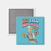 Vrolijke Cockatiel Parrot Magneet (Voorkant / Achterkant)