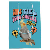Vrolijke Cockatiel Parrot Medium Cadeauzakje (Achterkant)
