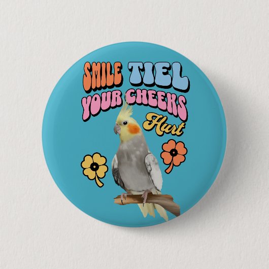 Vrolijke Cockatiel Parrot Ronde Button 5,7 Cm (Voorkant)