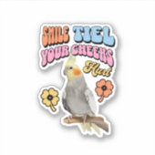 Vrolijke Cockatiel Parrot Sticker (Voorkant)