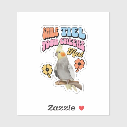 Vrolijke Cockatiel Parrot Sticker (Vel)