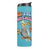 Vrolijke Cockatiel Parrot Thermosbeker (Gedraaid links)
