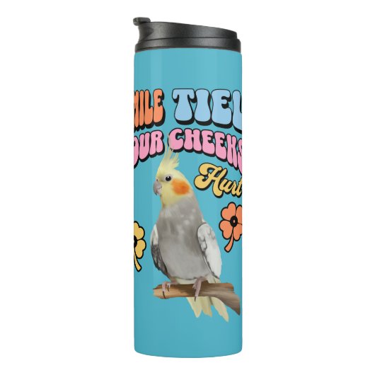 Vrolijke Cockatiel Parrot Thermosbeker (Geroteerd rechts)