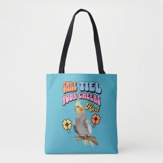 Vrolijke Cockatiel Parrot Tote Bag (Voorkant)
