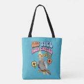 Vrolijke Cockatiel Parrot Tote Bag (Achterkant)