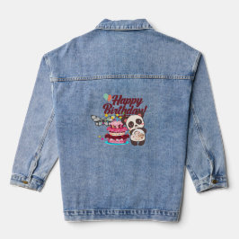 Vrolijke Confetti Happy Birthday Greeting Denim Jacket