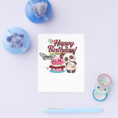 Vrolijke Confetti Happy Birthday Greeting Flyer (Enkel)