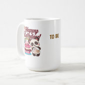 Vrolijke Confetti Happy Birthday Greeting Koffiemok (Voorkant links)