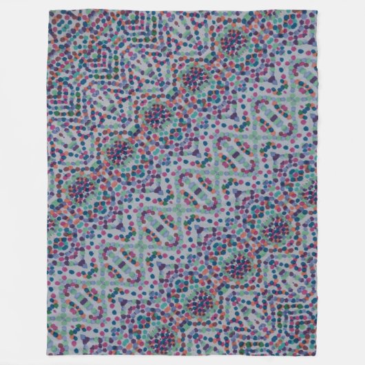 Vrolijke Confetti Mozaïek Fleece  Deken (Voorkant)