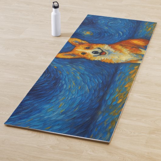 Vrolijke Corgi Post-Impressionistische Whimsical C Yogamat (In situ)