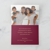 Vrolijke Cranberry gevouwen Kerstfoto Kaart (Binnen)