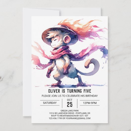 Vrolijke Custom Monkey Verjaardag Kaart (Voorkant)
