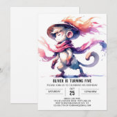 Vrolijke Custom Monkey Verjaardag Kaart (Voorkant / Achterkant)