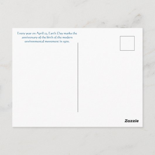 Vrolijke Dag van de Aarde! Briefkaart (Achterkant)