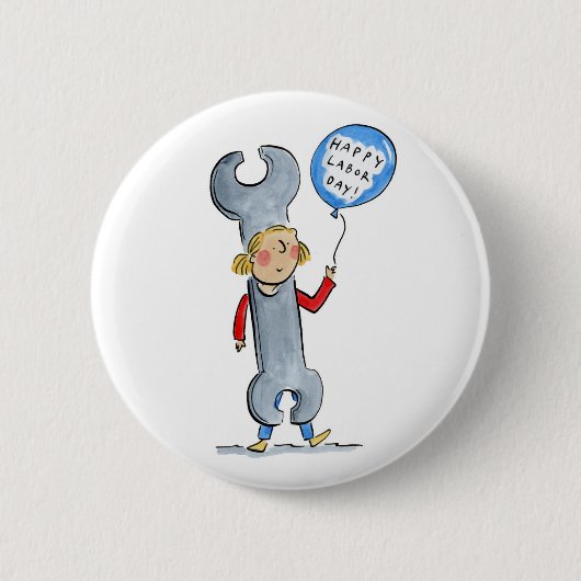 Vrolijke Dag van de Arbeid! Ronde Button 5,7 Cm (Voorkant)