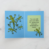 Vrolijke Dag van de Lekker. Leaping Lizards Card Kaart (Binnen)