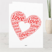 Vrolijke dag van de liefde, rood hart vol liefde bedankkaart (Achterkant)