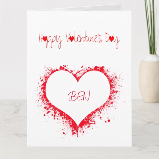 Vrolijke dag van de liefde, rood hart vol liefde bedankkaart (Voorkant)