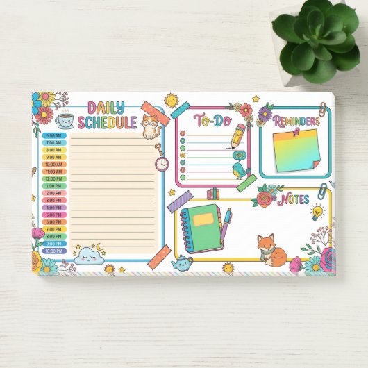 Vrolijke Dagelijkse Planner Post-it® Notes (Kantoor)