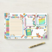 Vrolijke Dagelijkse Planner Post-it® Notes (Op bureau)