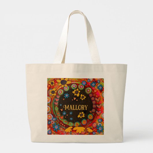 Vrolijke Daisies Custom Inspirivity Canvas tas (Achterkant)