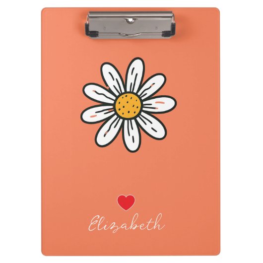 Vrolijke Daisy Illustration – Schattige Retro Desi Klembord (Voorkant)