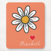 Vrolijke Daisy Illustration Schattige Retro Desk A Muismat (Voorkant)
