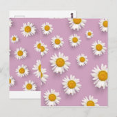 Vrolijke Daisy Pattern op Roze Achtergrond Briefkaart (Voorkant / Achterkant)