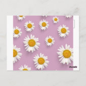 Vrolijke Daisy Pattern op Roze Achtergrond Briefkaart (Achterkant)