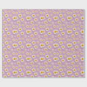 Vrolijke Daisy Pattern op Roze Achtergrond Cadeaupapier (Vlak)
