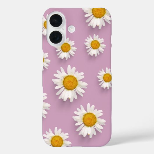 Vrolijke Daisy Pattern op Roze Achtergrond Case-Mate iPhone Case (Achterkant)